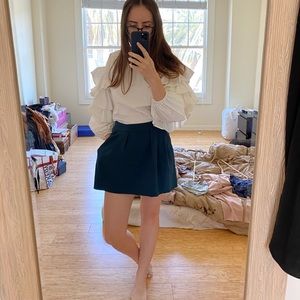 Babaton Green Mini Skirt